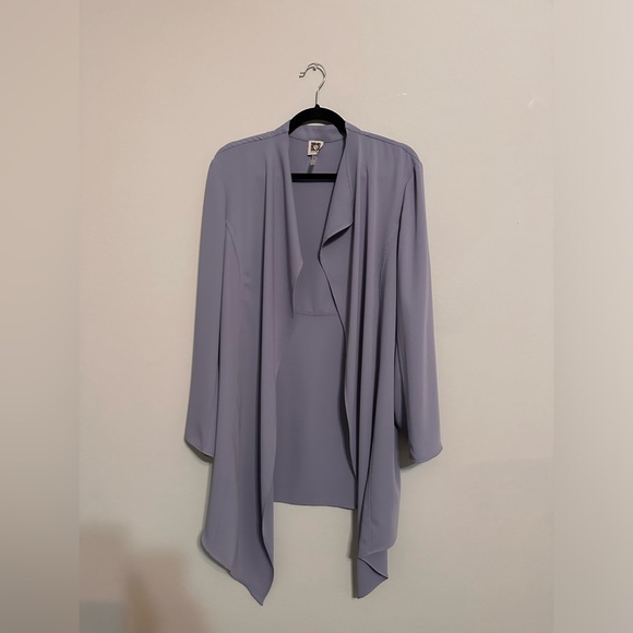 Anne Klein Soft Purple Open Cardigan - Picture 2 of 5